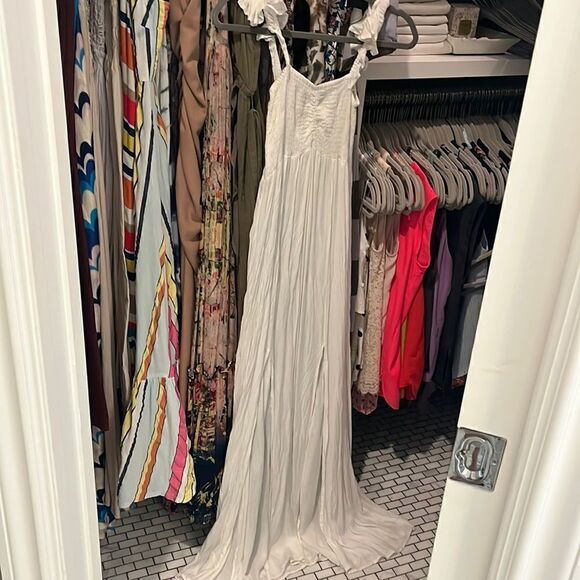 Boho me white bohemian style gauze beach dress swim coverup sz S EUC - Picture 1 of 3